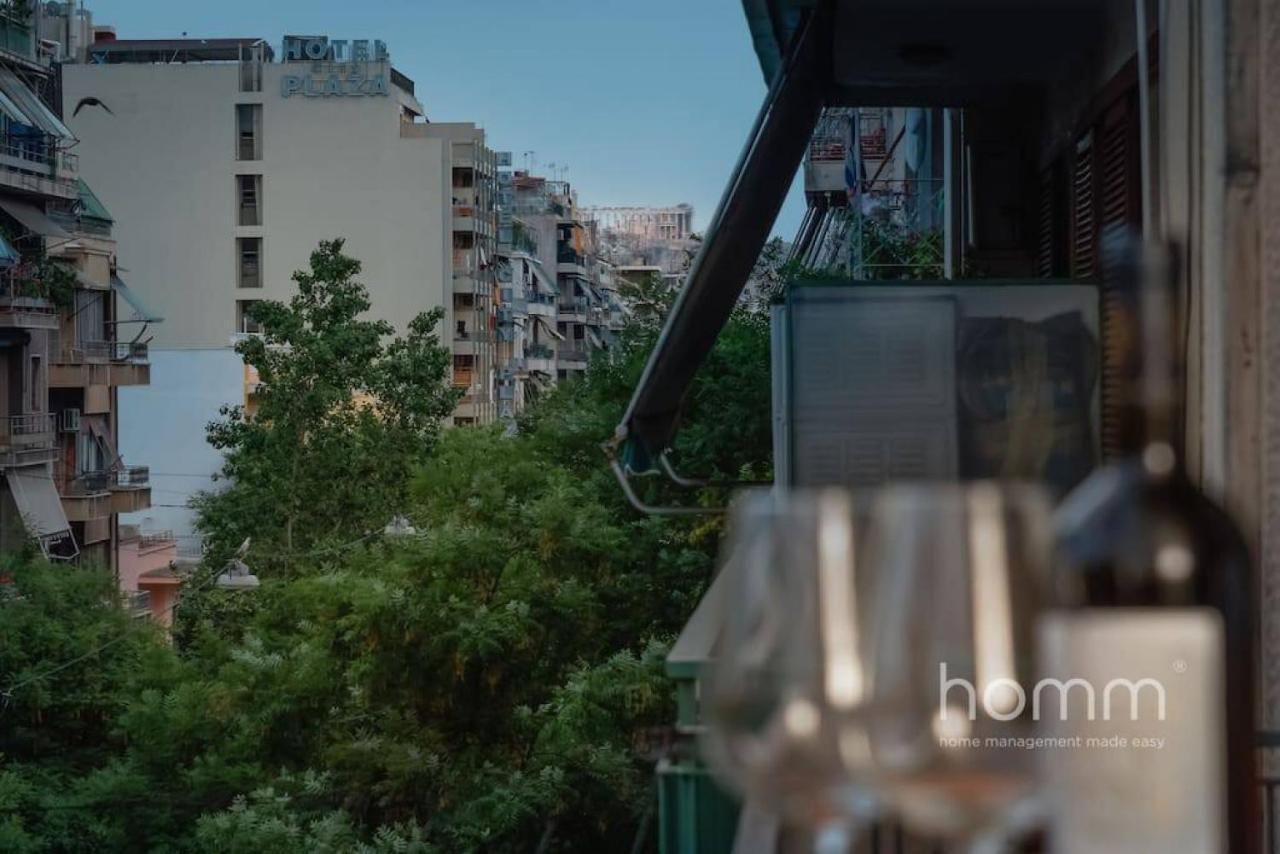 34Sqm Minimal Homm Apartment With Acropolis View Athen Eksteriør billede